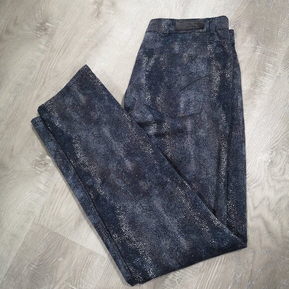 Calvin Klein Jeans Ladies Navy Size 14 Snake/Reptile Print Straight Leg Jeans - Picture 5 of 12